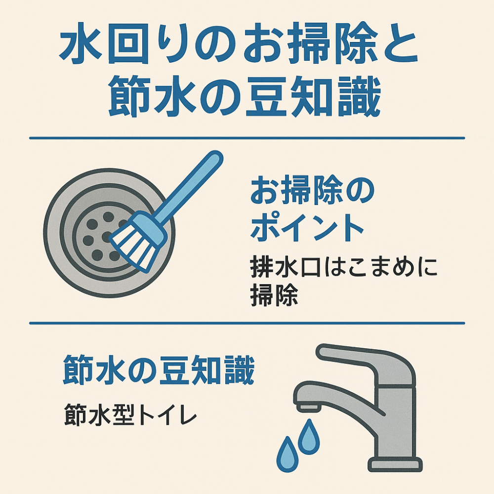 水回りのお掃除と節水の豆知識