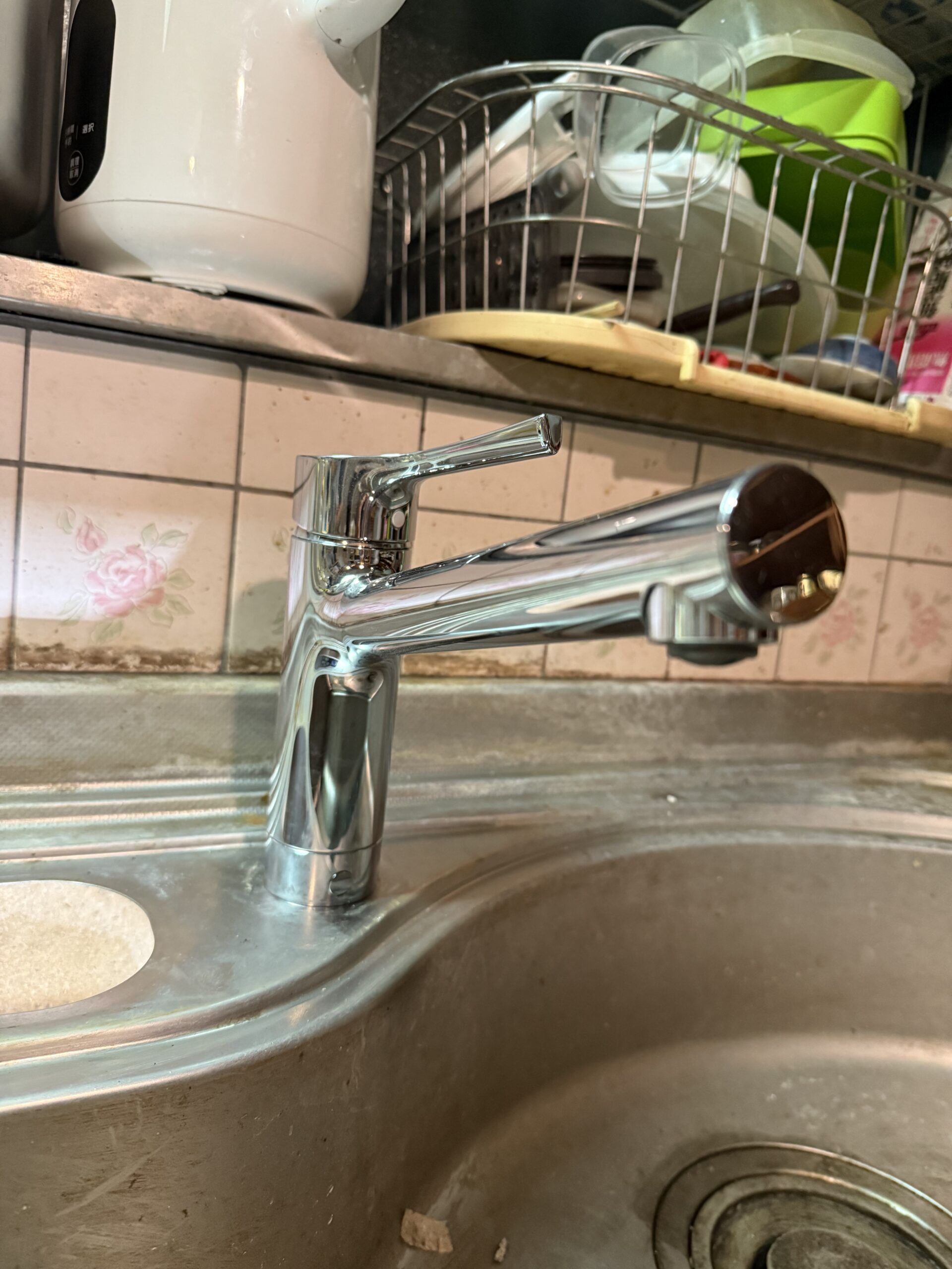 台所水栓、止水栓交換